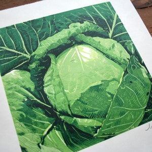 Green Cabbage Limited edition, hand pulled image 2