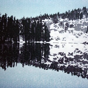 Alpine Lake, Like a Mirror  -Hand Pulled, Limited Edition