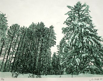 Heavy Laden with Snow-Limited Edition, Hand Printed