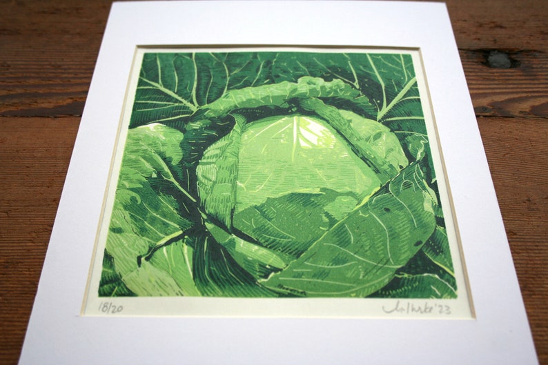 Green Cabbage Limited edition, hand pulled image 6