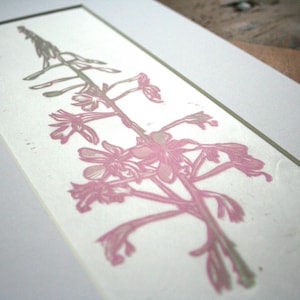 Whimsical Fireweed, Wildflowers in Bloom- Hand Printed, Limited Edition