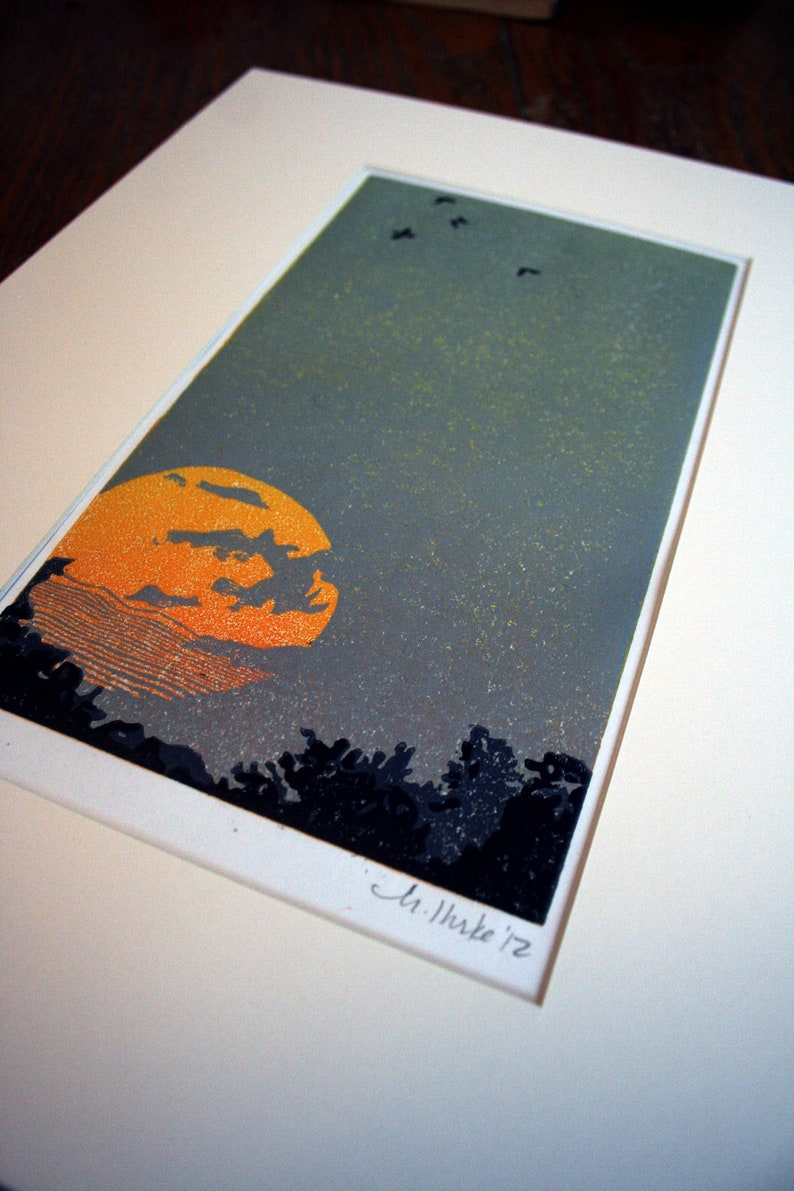 African Sunset, Hand Pulled, Limited Edition image 5