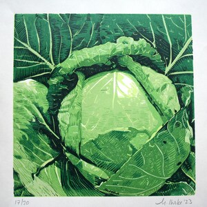 Green Cabbage Limited edition, hand pulled image 3