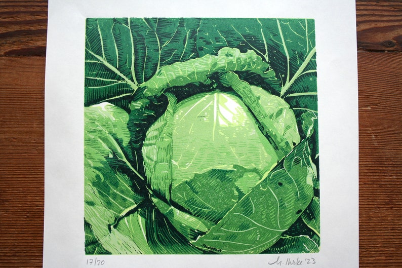 Green Cabbage Limited edition, hand pulled image 3