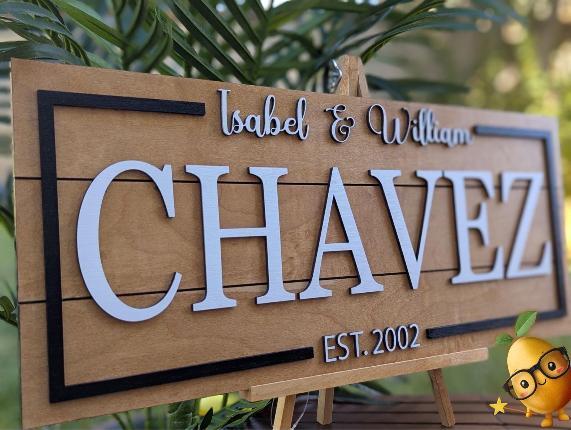 Personalized Last Name Wood Sign: 3D Family Name, Established Date - Etsy