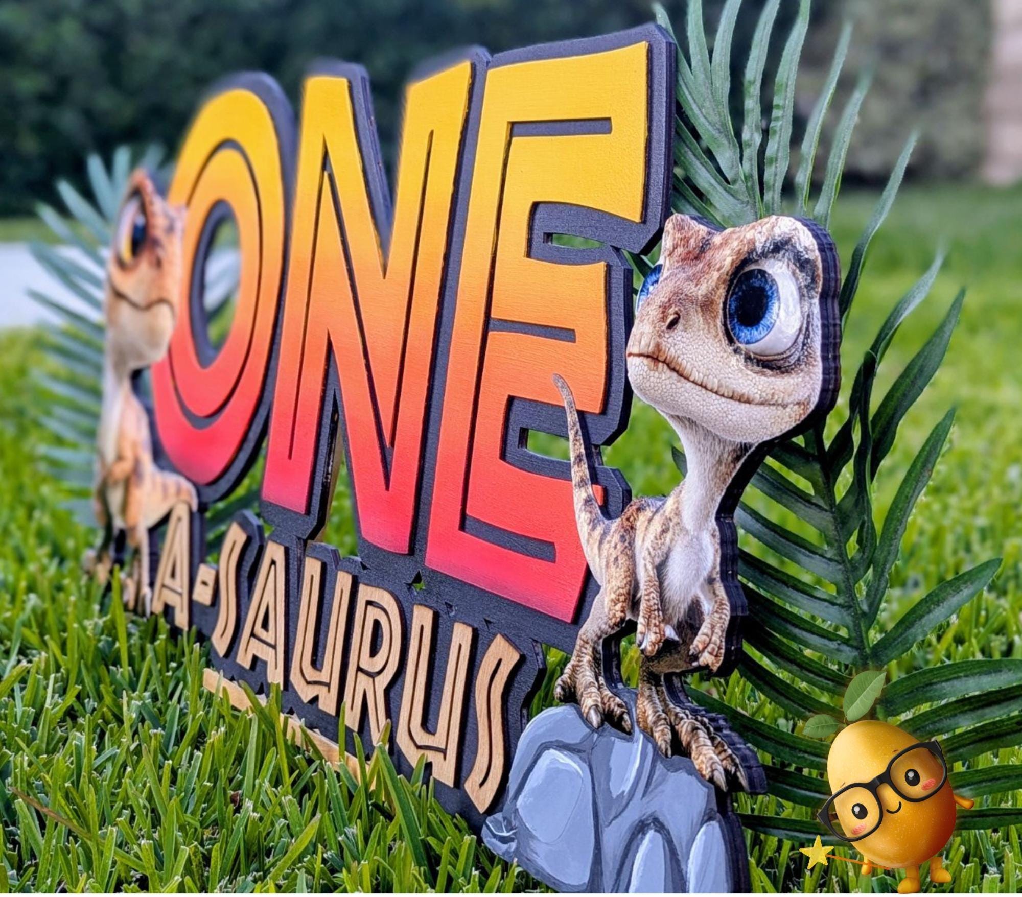 Personalized One-a-saurus Wooden Dinosaur Birthday Sign, Nursery Decor ...