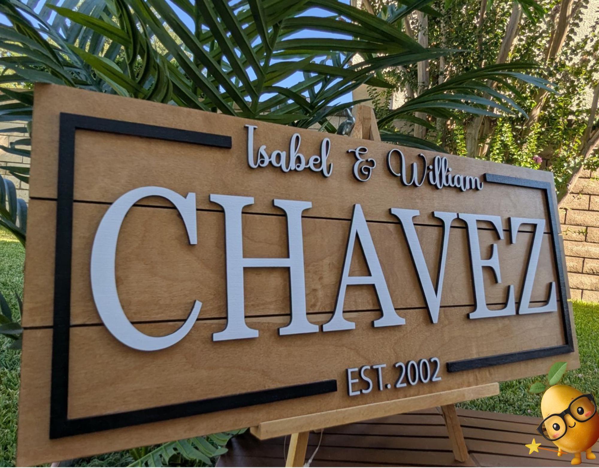 Personalized Last Name Wood Sign: 3D Family Name, Established Date - Etsy