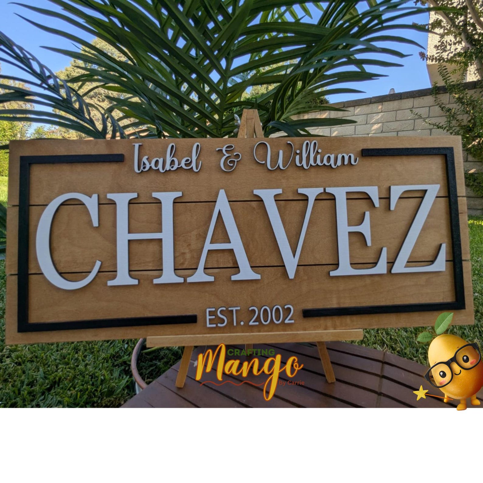 Personalized Last Name Wood Sign: 3D Family Name, Established Date - Etsy