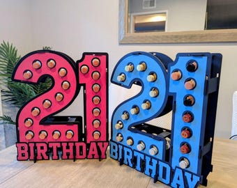 21st Birthday Mini Liquor Bottle Holder – Party Decoration