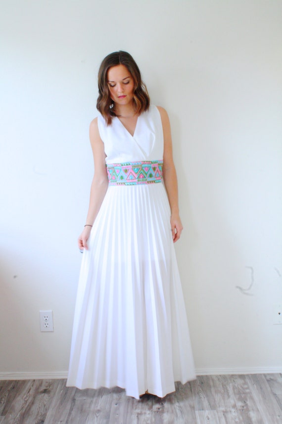 Vintage Sleeveless Boho Wedding Dress Aztec Navaho Wedding Etsy