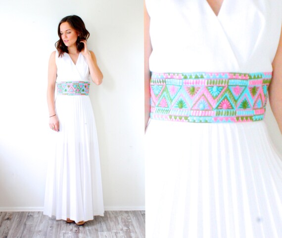 Vintage Sleeveless Boho Wedding Dress Aztec Navaho Wedding Etsy