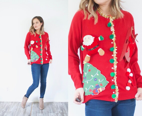 Vintage ugly Christmas cardigan // tacky Christmas