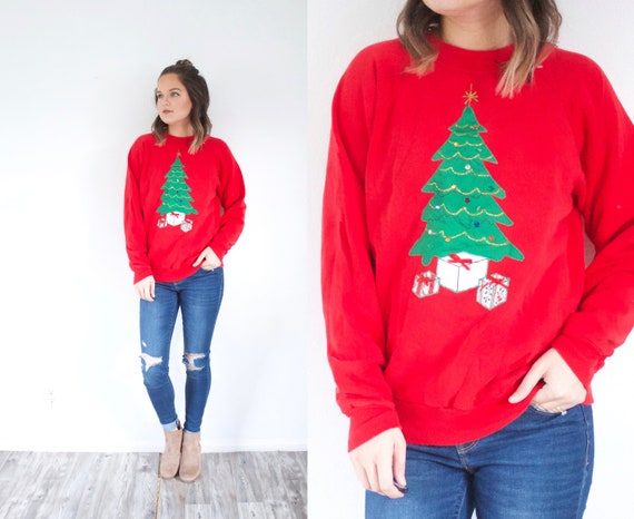 Vintage ugly christmas sweatshirt // tacky christm