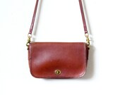 Vintage small Coach purse/satchel// boho brown purse// small designer purse// retro bag