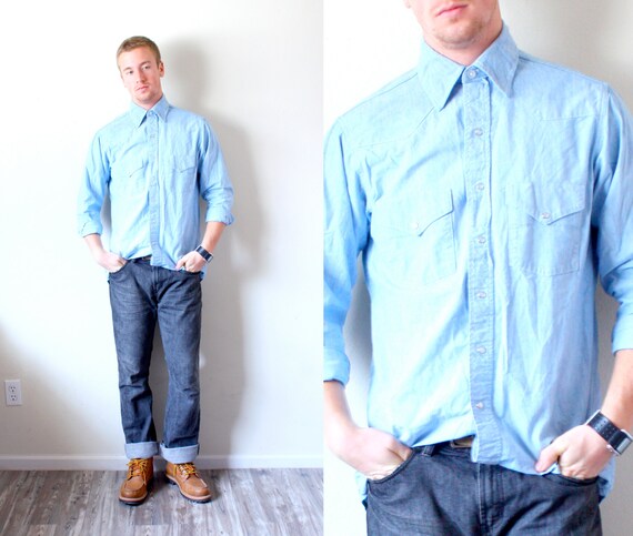 light blue jean shirt