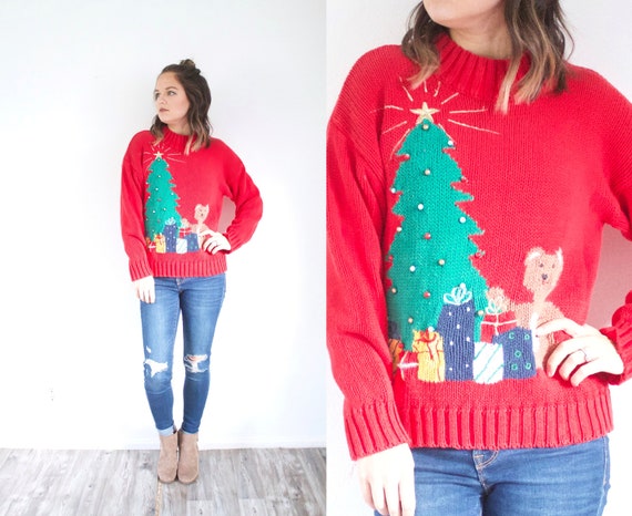 Vintage ugly Christmas sweater // tacky Christmas