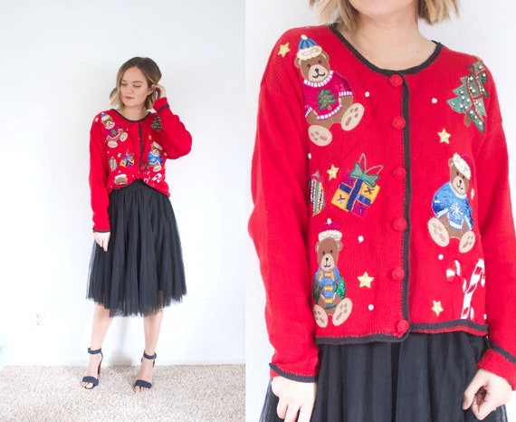 Ugly christmas cardigan // tacky christmas top //