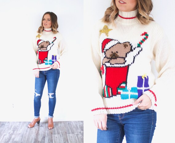 Ugly Christmas bear sweater // tacky Christmas swe