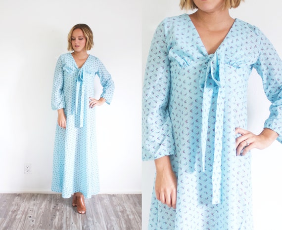 light blue boho dress