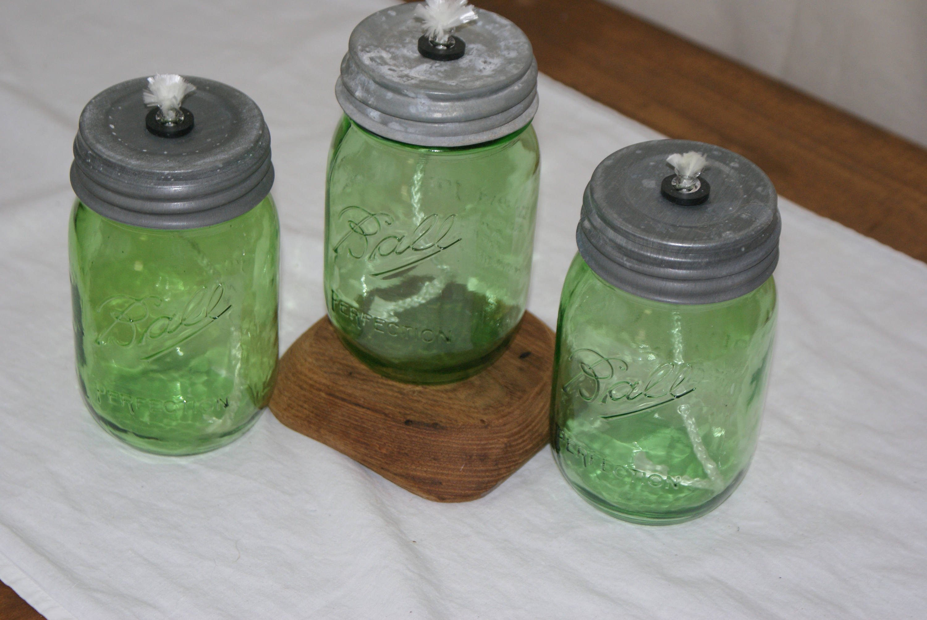 Mason Jar Oil lamp Discontinued reproduction green pint size Etsy