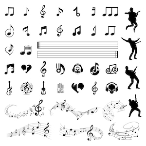Music Notes SVG, Music svg, music svg bundle, Guitar Note Svg, Cut Files, Music note Clipart, Silhouette, Musical notes svg files for Cricut