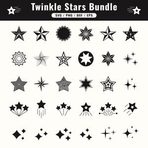 Stars Shapes, SVG, Sparkle stars, Star Clipart, Bright Stars, Twinkle Stars, Cricut Cut File, Silhouette, Shinning Star SVG, Stars Png, eps
