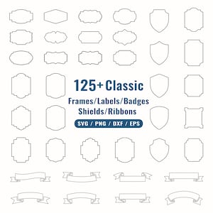 Vintage Frames SVG Bundle: Labels, Borders, Clipart (Digital Download)