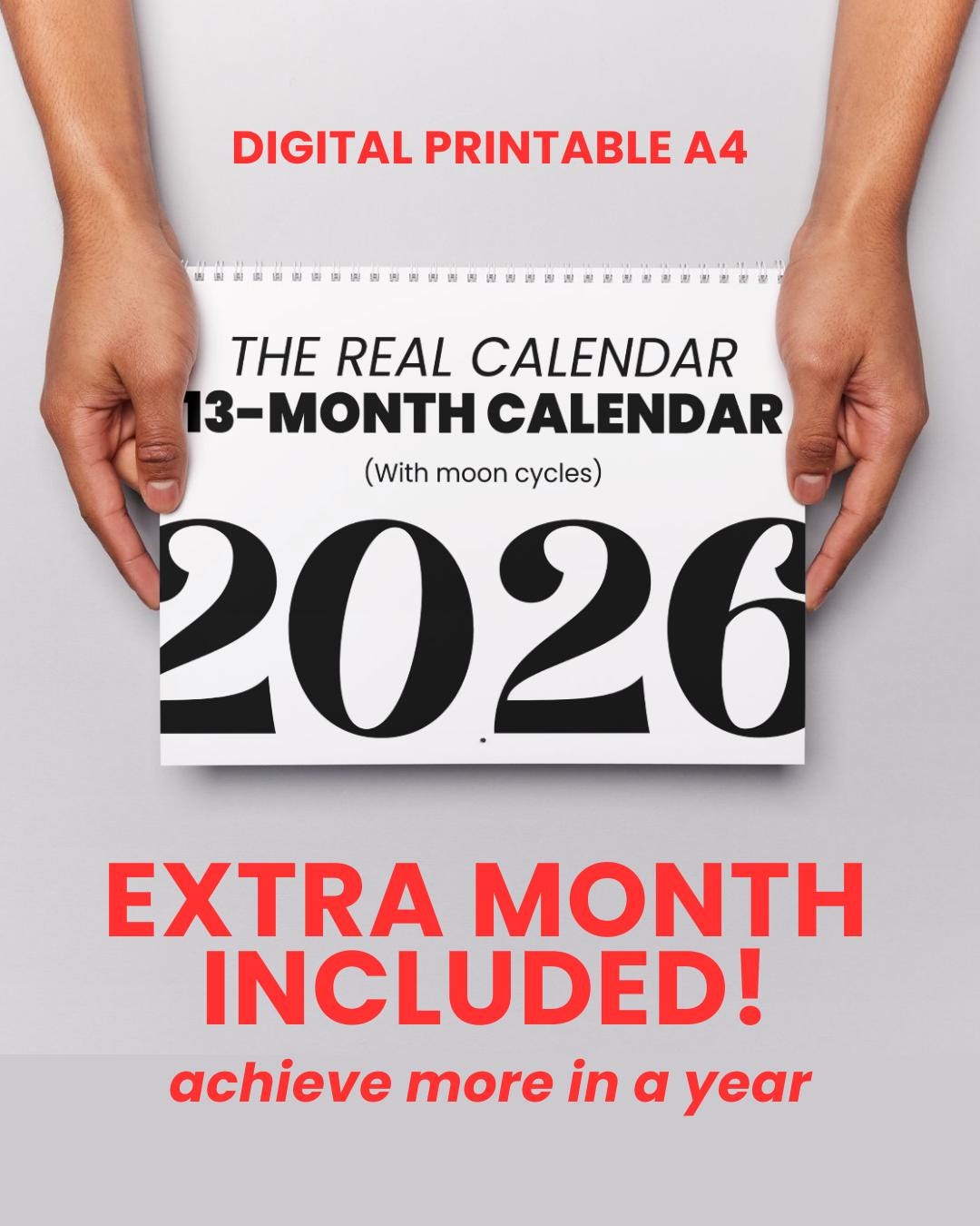 13th Month Perennial Moon Calendar 2026 | A4 Digital Minimalistic Timeless  Fine Art Print Poster - Etsy