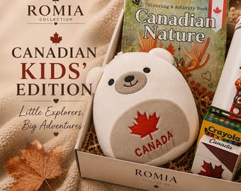 Canadian Kids Gift Box Coloring Book Stuffy Tumbler Playing Cards Canada Theme Kids Gift Set New Canadian Welcome Gift