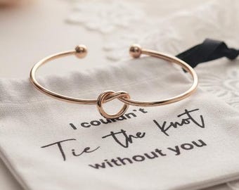 Bracciale con nodo per proposta di matrimonio, collana o orecchini con nome personalizzato, gioielli personalizzati per damigelle d'onore, regalo per festa di nozze, damigella d'onore