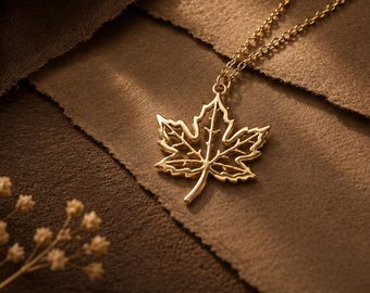 Maple Leaf Necklace Canada Maple Leaf Souvenir Personalized Birthday Gift for Her Moving Away Goodbye Gift Neighbor Welcome Necklace Leaf