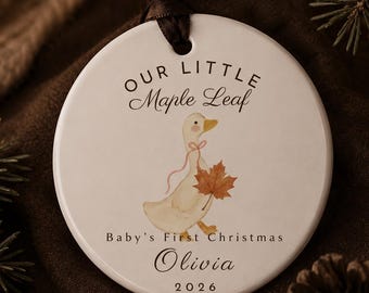 Personalized Baby First Christmas in Canada Ornament Our Little Maple Leaf Custom Name Keepsake Canadian Baby Gift 2026