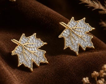 Maple Leaf Stud Earrings Canada Gift for Her New Canadian Gift Expats Gift Canada Souvenir Homesick Gift Maple Leaf Earrings Gold Studs