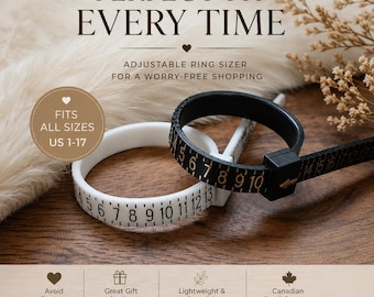 Ring Sizer Reusable Ring Size Measuring Tool Ring Size Gauge Finger Measuring Tool Order Rings with Confidence