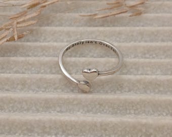 Anello in argento di incoraggiamento, regalo per chi è sopravvissuto al cancro, regalo motivazionale per lei, gioiello in argento 925, edizione limitata, anello ispirato alla fede, incoraggiamento per un'amica.