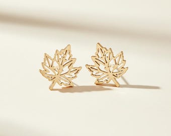 Orecchini a forma di foglia d'acero, regalo canadese, gioielli sentimentali per lei, regalo di addio, nuovi inizi, ricordo dell'amicizia, antiossidante, ipoallergenico