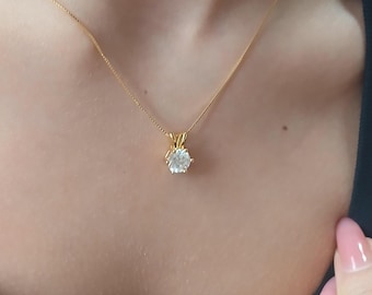 Collana con ciondolo in moissanite colorata, regalo per compleanno, anniversario, matrimonio, damigella d'onore, regalo speciale per lei.