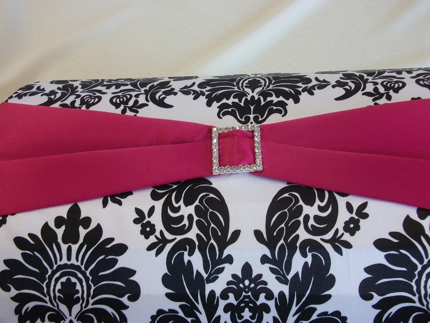 Custom Made Wedding Card Holder Money Tree Damask and Hot PInk Etsy