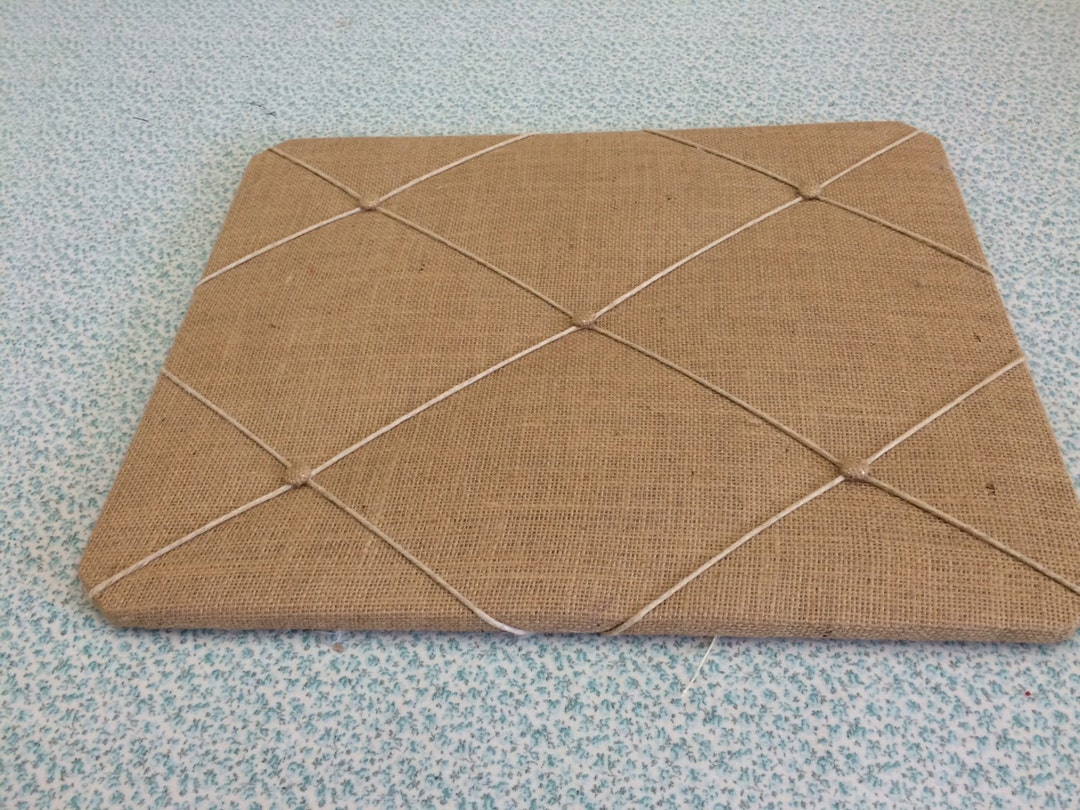 Natural Burlap With Burlap Twine Accent French Memo Photo Bulletin ... - Burlap And Twine Accent Wall