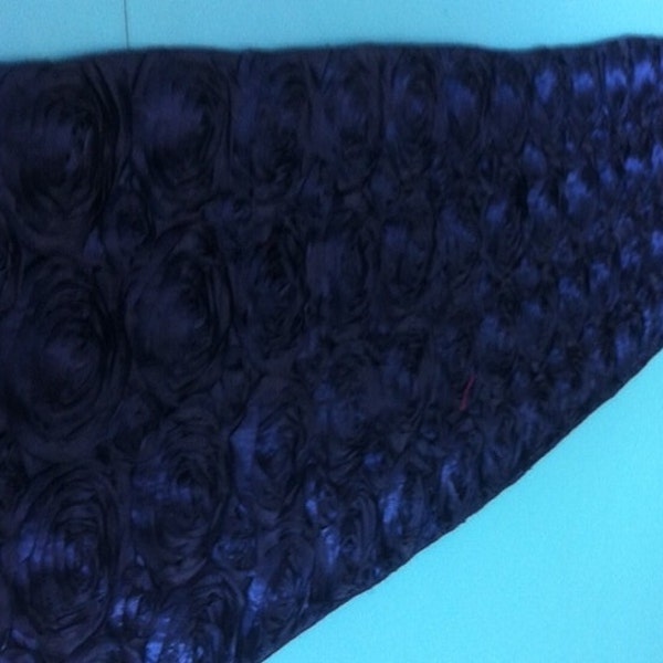 Custom Made Navy Blue Satin Rosette Table Runner 120  x 16