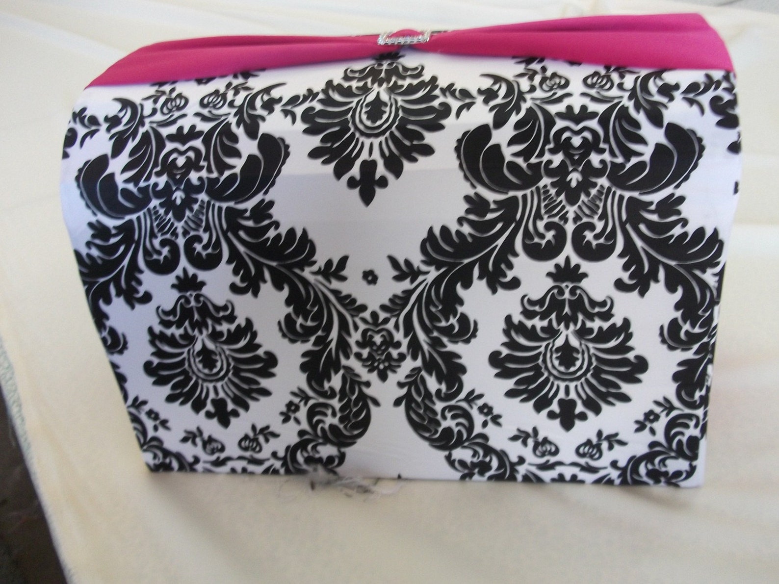 Custom Made Wedding Card Holder Money Tree Damask and Hot Pink Etsy