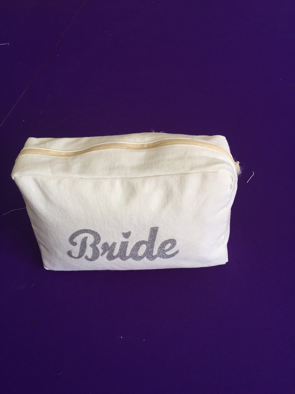Off White Ivory Bride Makeup Bag Cosmetic Pouch with ...