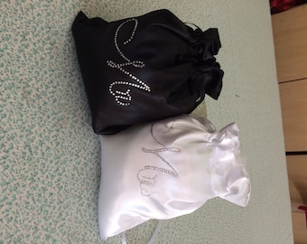 Black and White   Mr & Mrs Rhinestone Bags Money Bags