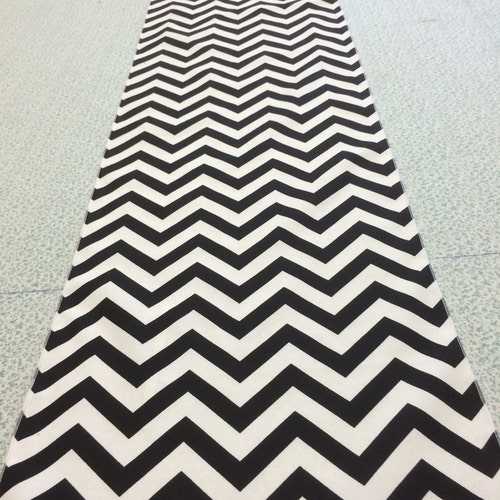 Black and White Canvas Table Runner Outdoor or Indoor Table Etsy