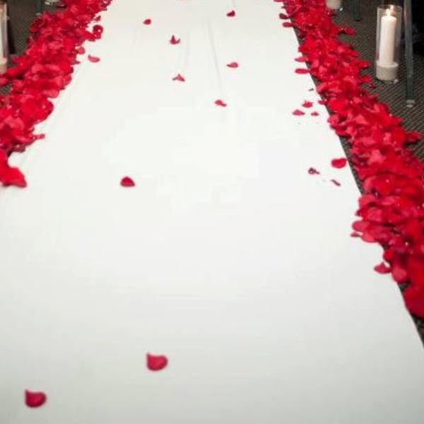 Ivory  Custom Made Aisle Runner 50 feet Long by 36 inches wide (Rose Petals are not included)