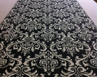 Premier Prints Ozborne Black and White Damask  Aisle Runner 25 feet