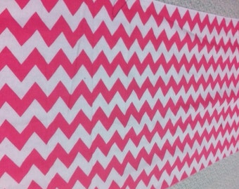 Hot Pink and  White Chevron Table Runner 90   x 16