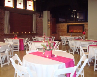 Custom Made Hot pink Satin Table Runner 90 x 16