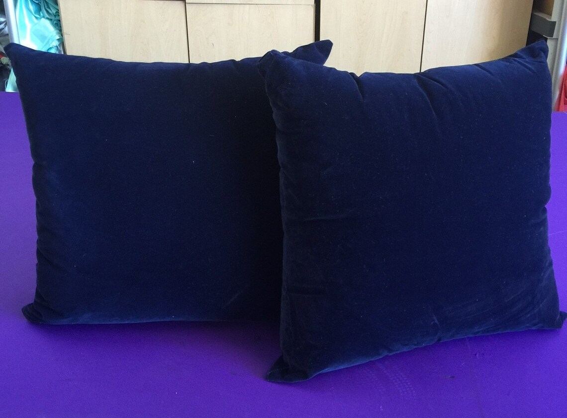 Custom Made Navy Blue Velvet Pillows Set of 2 16 X 16 With Etsy