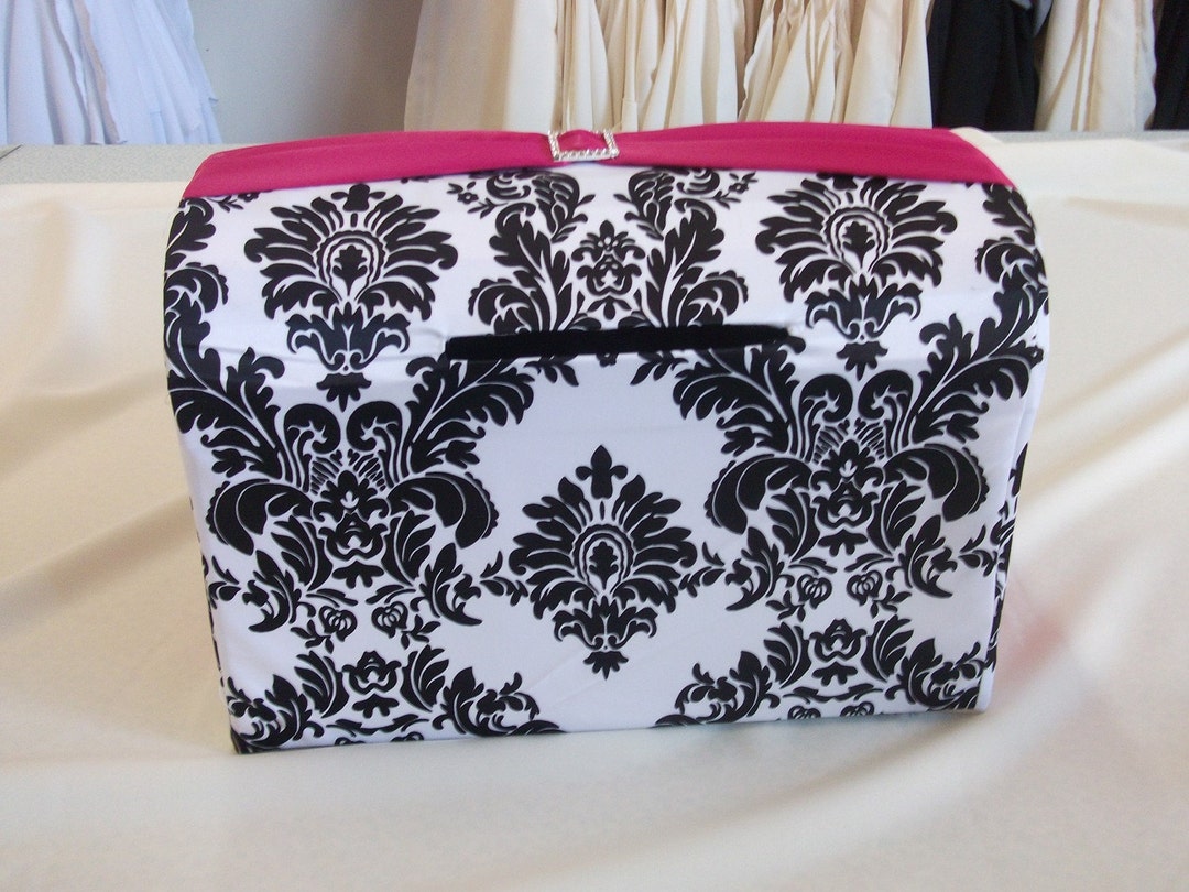 Custom Made Wedding Card Holder Money Tree Damask and Hot Pink Etsy